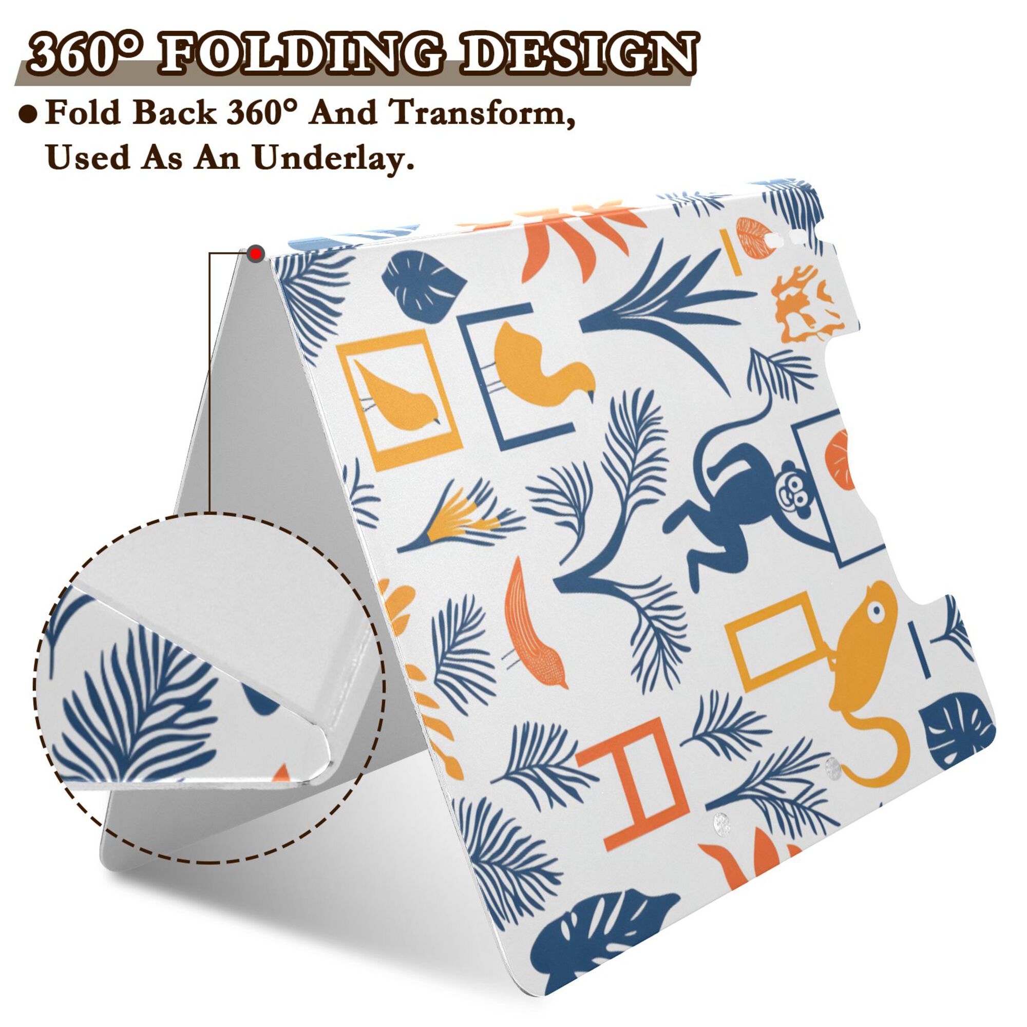FORMRS A4 Clipboard Folder with Pen Holder Horizontal Foldable School Office Binder, Tropical Jungle Vibes