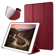 DTTO iPad 10.2 Case/2021 iPad 9th / 2020 iPad 8th / 2019 iPad 7th Generation Case, Ultra Lightweight Slim Protective Soft Back Cover Smart Trifold Stand [Auto Sleep/Wake], Wine Red