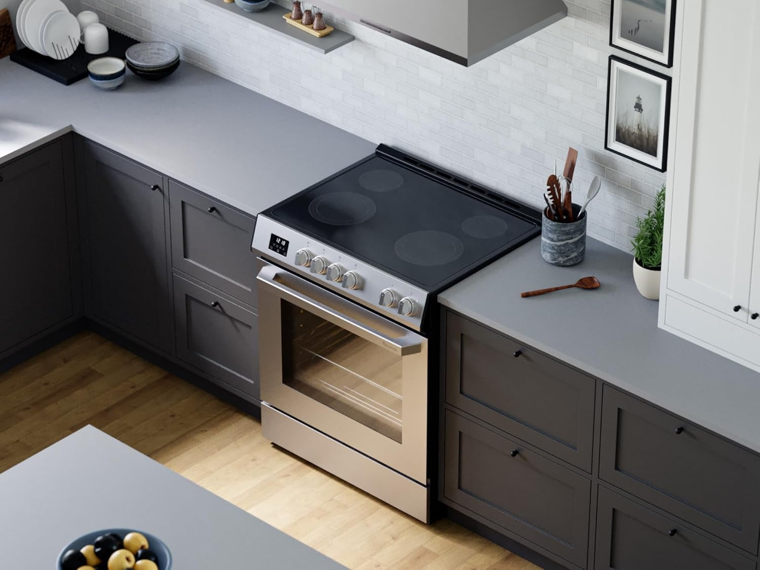 Rangaire RRE303TS 30" Electric Range Oven with Timer - Stainless Steel, Infrared Stove Burners, True Convection, Easy Reach Racks