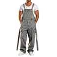 thumbnail image 2 of Mifsaly Denim Overalls for Men Adjustable Straps Cargo Jumpsuits with Multi Pockets Summer Casual Relaxed Fit Classic Workwear Gray,L, 2 of 9
