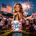 thumbnail image 6 of Qjidjing Independence Day Canvas Bag, Tote Bag, Patriotic American Flag Pattern Canvas, for 4th of July Shopping, Outdoor Activity, Daily Use, 6 of 6