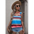 thumbnail image 2 of ABPHQTO Camiseta sin mangas informal con rayas de colores geométricos aztecas para mujer, 2 of 5