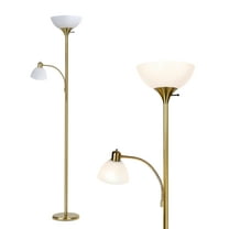 Brightech Sky Dome Plus 72 in. Brass Torchiere LED Floor Lamp with 1 Adjustable Arm