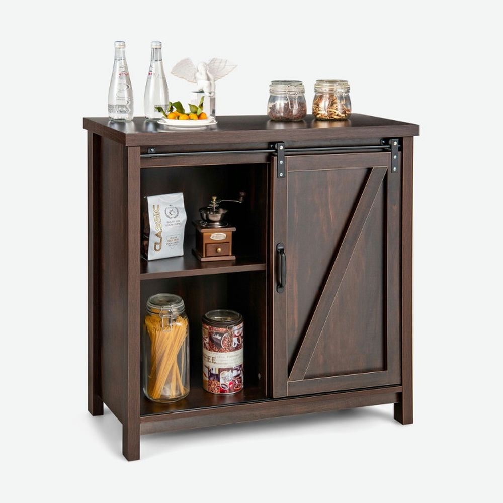 Finihen Kitchen Storage Cabinet, Buffet Sideboard, Freestanding Kitchen Buffet Storage Cabinet with Sliding Barn Door, for Dining Room, Kitchen, Living Room, Rustic Brown Finihen Kitchen Storage Cabinet, Buffet Sideboard, Freestanding Kitchen Buffet Storage Cabinet with Sliding Barn Door, for Dining Room, Kitchen, Living Room, Rustic Brown