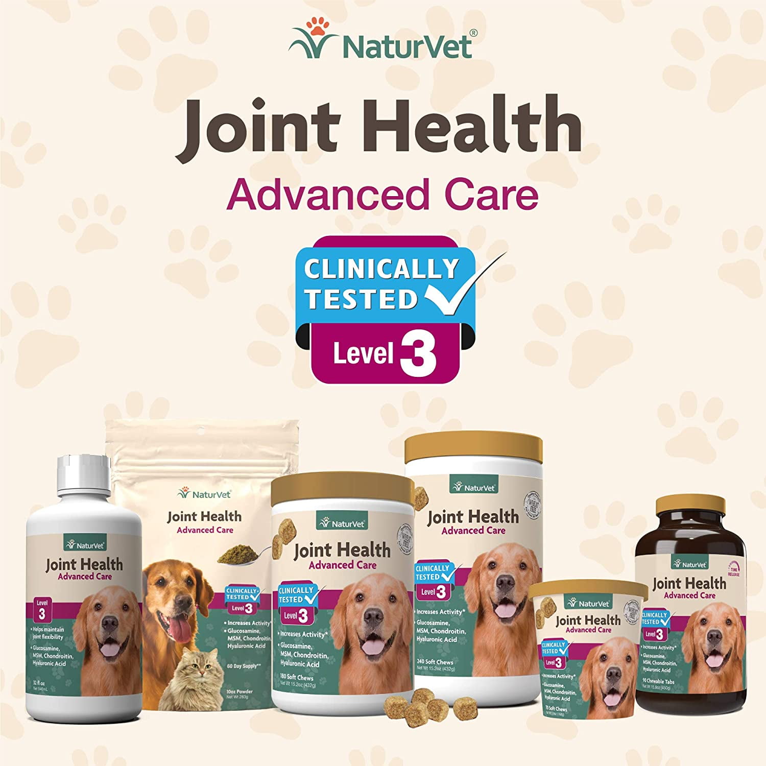 NaturVet Joint Health Time Release Level 3 Supreme Hip Joint