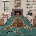 thumbnail image 3 of GENIMO 6'x9' Area Rug for Living Room, Washable Non Slip Soft Animal Print Rug for Bedroom Dining Room Home Office, Teal, 3 of 7