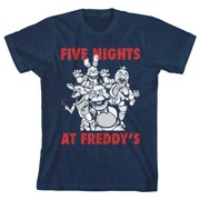 Five Nights at Freddy's Youth Boy's Navy-Blue T-Shirt-Small