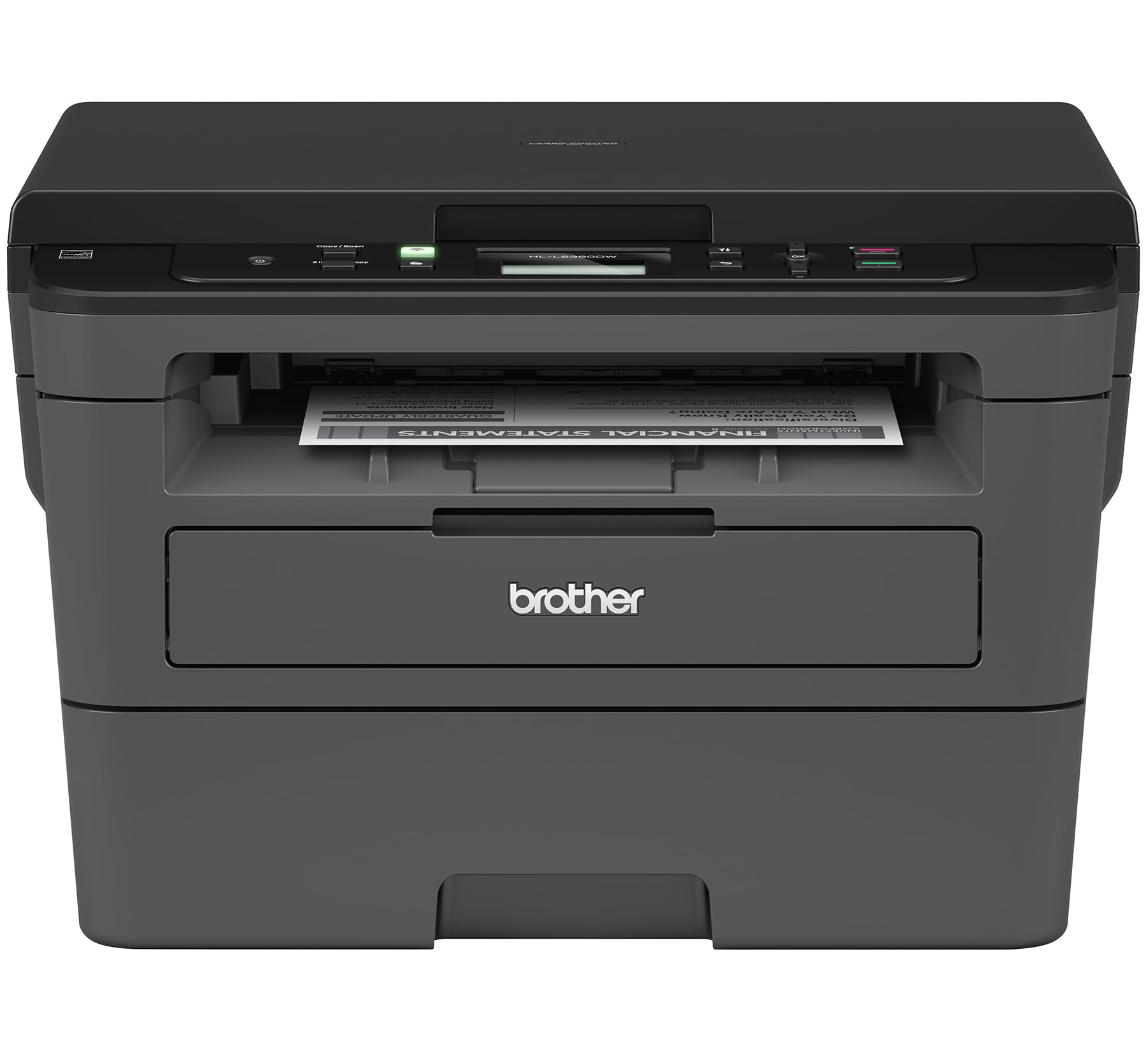 Brother Compact Monochrome Laser Printer, HL-L2390DW, Convenient Flatbed Copy & Scan, Wireless Printing, Duplex Two-Sided Printing