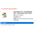 thumbnail image 2 of Gear Selector Lever - Compatible with 2003 - 2006 Mercedes-Benz CLK500 2004 2005, 2 of 2