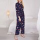 thumbnail image 3 of Fotbe Winter Skiing Snowflakes Conjunto de Pijama de Manga Larga para Mujer con Estampado, Ropa de Dormir de 2 Piezas, Conjunto de Casa Suave y Cómodo con Bolsillos-Medium, 3 of 7