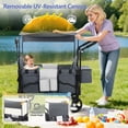 thumbnail image 5 of Minikid Baby Wagon Stroller for 2 Kids,Toddler Stroller With Canopy, Gray, 5 of 10