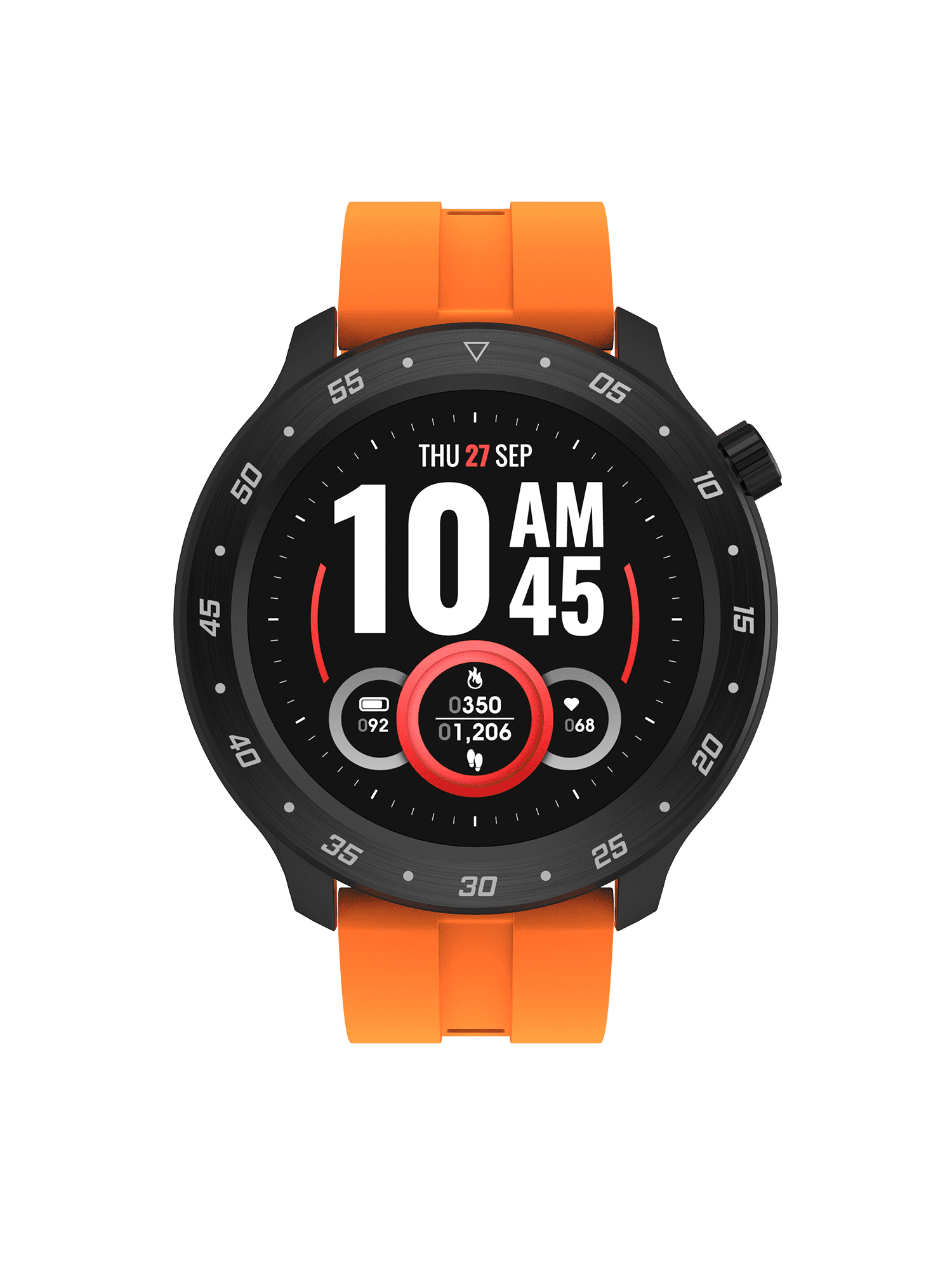 iTech Bold 3 Unisex Adult Smart Watch, Orange, Silicone Strap