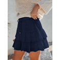 thumbnail image 2 of Pantalones cortos Aoudery Flowy para mujer con volantes, pantalones cortos con volantes, azul marino, 2 of 6