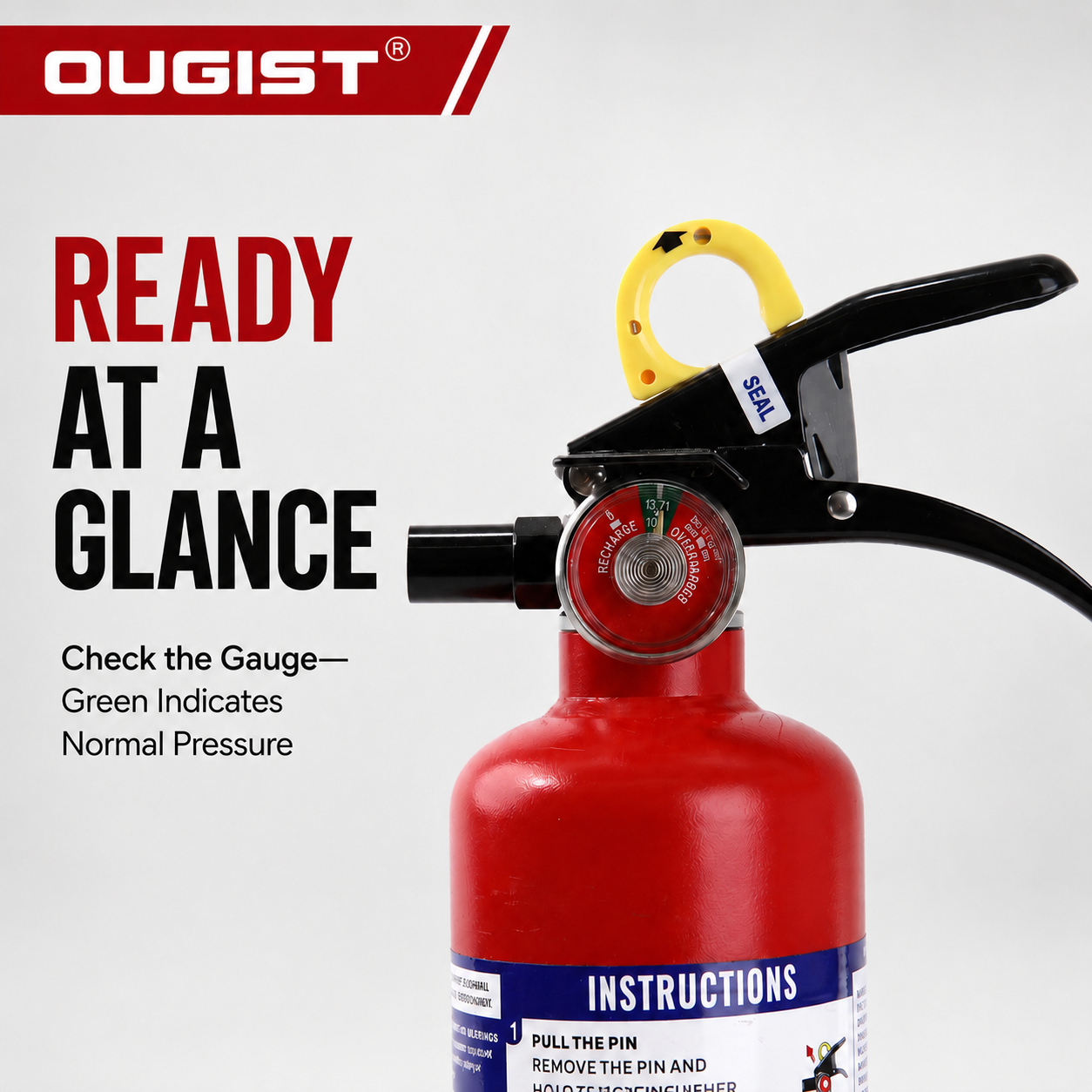 Ougist 2.5 lb ABC Fire Extinguisher with Wall Mount Bracket photo 3