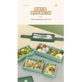thumbnail image 4 of Matoen12 Bento Box Adult Lunch Box Students Three-layer Plastic Lunch Box, Microwave Safe Pink, 4 of 6