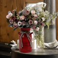 thumbnail image 4 of Milk Can Rustic Metal Shabby Chic Milk Jug Vase With Rope French Rustic Bucket Retro Style Dried(red), 4 of 5