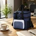 thumbnail image 6 of Insulated Oxford Cloth Lunch Cooler Bag with Strap and Handle Portable Food Storage Tote for Office Work Travel Picnic Camping Outdoor Activities, 6 of 7