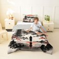 thumbnail image 4 of Homewish Japanese Landscape Twin Comforter Sets,Sunset Ink Painting Bedding Set,Red Cream,Light Gray Reversible,2pcs,1 Comforter and 1 Pillowcase, 4 of 7