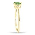 thumbnail image 3 of SZUL Women's Pear Shaped Green Amethyst and Diamond Sparkle Ring in 10K Yellow Gold, 3 of 5