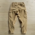 thumbnail image 6 of Fusipu Elastic Waist Button Fly Ankle-Length Man Pants Multi Pockets Mid-Rise Men Cargo Pants for Mountain Climbing, 6 of 8