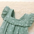 thumbnail image 6 of Happy Town Baby Girl Summer Clothes Infant Sleeveless Cotton Romper with Soft Bib Toddler Ruffled Jumpsuit Bodysuit, 6 of 9
