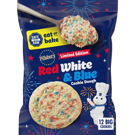 Pillsbury Ready to Bake! Cookie Dough, Limited Edition Red, White, and Blue, 14 oz