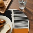 thumbnail image 3 of Orange Black Round 13 Inch Placemats Set of 2, Farmhouse Striped Modern Abstract Art HeatResistant Non Slip Place Mats for Dining Table, Wipeable Braided Kitchen Table Mats for Housewarming, 3 of 9
