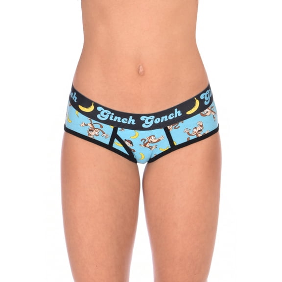 Ginch Gonch Women's Monkey Business Boyfriend Briefs X-Large