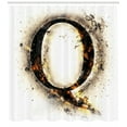 thumbnail image 3 of Ambesonne Q Monogram Shower Curtain, Words Theme Illustration, 69"Wx70"L, Orange Black and Tan, 3 of 3