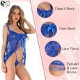 thumbnail image 1 of Blue Lace Floral Lingerie Set Sleepwear for Women, 1 of 7