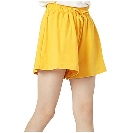 

Huvoen Baby Boys and Toddler Linen Shorts Children s Sports Pants Girls Casual Shorts Children Bow Pants Outerwear Pants Shorts Yellow 13 Years