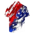 thumbnail image 4 of ALLLIST Collared Going Out Tops for Men Short Sleeve Blue Independence Day T-Shirts Casual Button Printed Pullover Mans Tees, 4 of 7