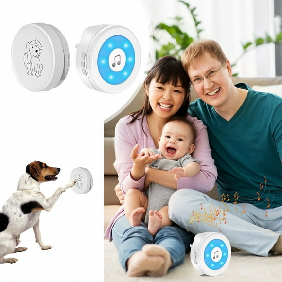 Qiopertar Clearing livraison gratuite Sonnette de chien sonnette de chien sans fil pour la formation en poterie avec bouton anti - guerre sonnerie de chien, récepteur et émetteur inclus