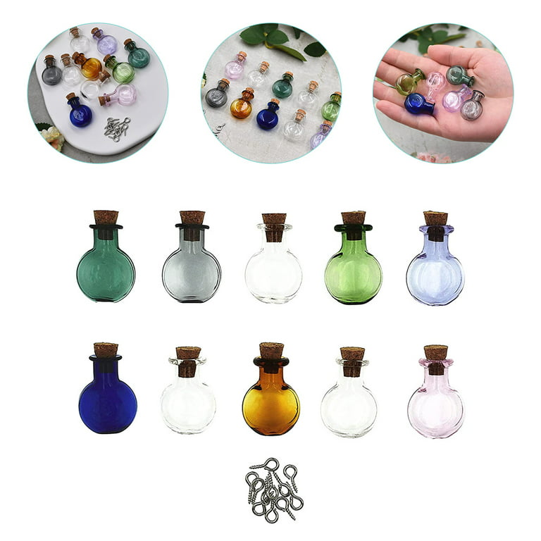 10pcs, Small Glass Bottles, Miniature Potion Bottle, Mini Cork Glass Bottles  