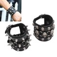 thumbnail image 1 of Studded Bracelet, Spiked Studded Bangle Unisex 2pcs PU Leather Rivets Bracelet Cuff  for Men for Party, 1 of 7