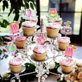 thumbnail image 3 of Travel Party Cupcake Toppers 24pcs Pink Let the Adventure Begin Cupcake Picks Travel Theme Birthday Party Supply Travel Around The World Cupcake Decorations for Bon Voyage Adventure Birthday, 3 of 6