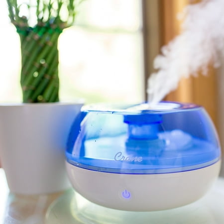 CRANE - 0.2 Gal. Personal Ultrasonic Cool Mist Humidifier - Blue/White