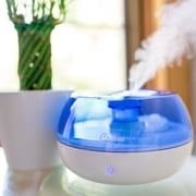 Crane Small Ultrasonic Air Humidifiers for Bedroom and Office, .2 Gallon Cool Mist Humidifier for Personal Use, Blue and White