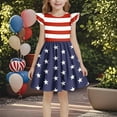 thumbnail image 2 of Maean Girls Independence Day Dress Ruffle Sleeve Sundress Toddler Summer Clothes Party Sleeveless Dresses, 2 of 6