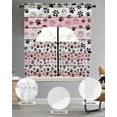 thumbnail image 5 of Dog Paw Swag Valance and Tier Curtains Set Pink Wood Grain Farmhouse Vintage Board Kitchen Curtains 3 Piece Set Rod Pocket Panels for Bedroom Cafe Swag Valances and 36 inches Tiers, 5 of 6