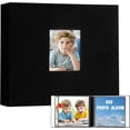 thumbnail image 1 of czcpp-Photo Album 8x8, 8x8 Photo Album Hold 68 Photos, Fabric Linen Cover 8x8 Photo Album Book with Front Window, Black Inner Page Photo Album for 8x8 Picture Artwork, Wedding Family Baby Photo Album, 1 of 4