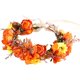 thumbnail image 1 of wonima44 Vivivalue Women Floral Crown Girl Floral Headband Hair Wreath Flower Headpiece Halo Boho with Ribbon Wedding Party Orange, 1 of 1