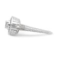 thumbnail image 3 of Solid 14K White Gold Round Diamond Side-Stones with CZ Cubic Zirconia Center Stone Halo Engagement Ring Size 6.5, 3 of 8