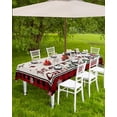 thumbnail image 4 of Fsddascl Christmas Outdoor Tablecloth - 60x120 Inch Rectangle Dining Table Cover, Red Black Plaid Snowman Xmas Winter Snowflake Waterproof Outdoor Table Cloth with Umbrella Hole & Zipper for Patio, 4 of 7