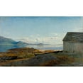 thumbnail image 2 of Amaldus Nielsen 18x12 Black Ornate Wood Framed Double Matted Museum Art Print Titled - Approach to Hardanger, Olve (1863), 2 of 5