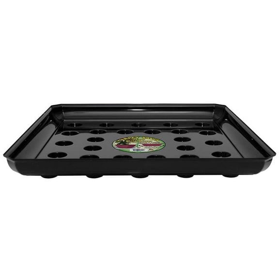 Curtis Wagner Plastics Corp  16 in. Square Heavy Gauge Footed Carpet Saver Saucer, Black - Pack of 25