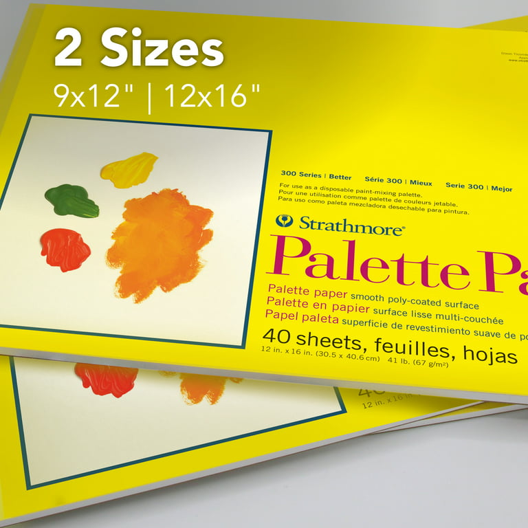 Strathmore 300 Series Palette Paper Pad, Tape Bound, 9x12 inches, 40 Sheets  (41lb/67g) - Artist Paper for Adults and Students 