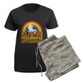 thumbnail image 5 of CafePress - Fell Off My Unicorn Women's Dark Pajamas - Women's Short Sleeve Print T-Shirt and Pants Dark Cotton Pajama Set, 5 of 7