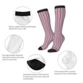 thumbnail image 4 of Knee High Socks for Women Red White And Blue Striped Long Tube Sock Uniform Socks, 4 of 7