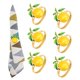 thumbnail image 5 of Servilleteros con forma de limón para decoración de mesa, servilleteros de frutas tropicales, hebilla, Compatible con cumpleaños, 6 uds., 5 of 5